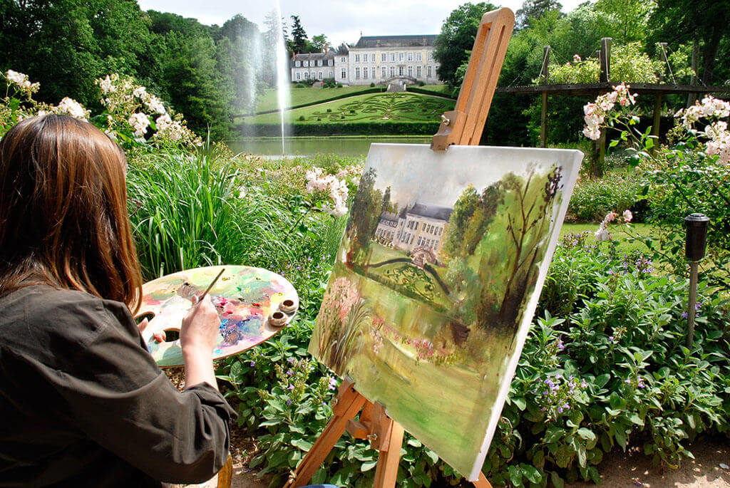 Un peintre au Parc Floral d'Orléans la Source